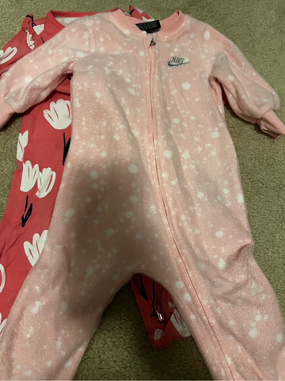 Nike & Carter’s 6m Pink Zipper One-Piece Sleeper